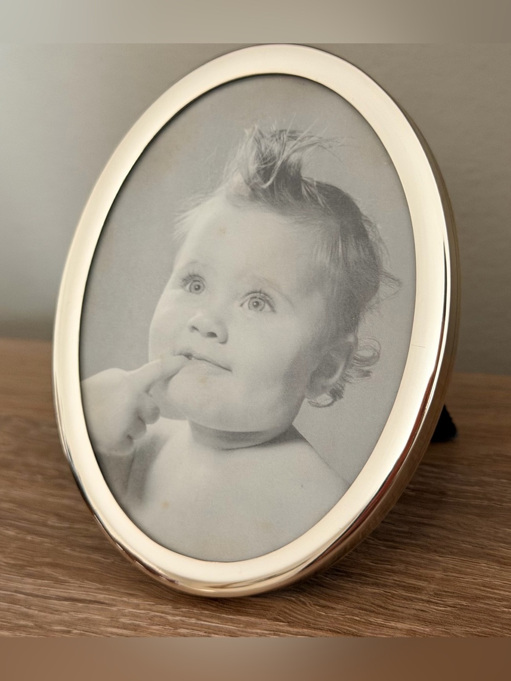 Vintage Web Sterling Classic 4” Oval Silver Photo Frame green velvet backing